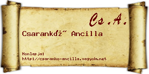 Csarankó Ancilla névjegykártya